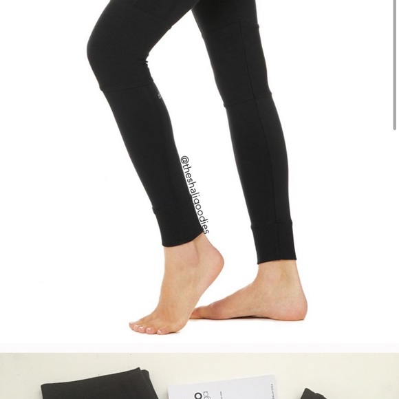 NWT ALO YOGA AIRLIFT AVENUE BLACK HIGH WAISTED MOTO LEGGINGS S XS - Picture 12 of 13